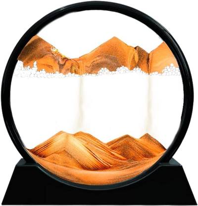 AMOZI 3D Orange Dynamic Sand Art Liquid Motion, Decorative Showpiece  -  7 cm