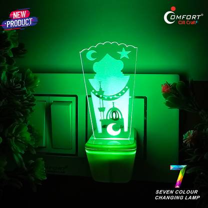 CLI Ramadan Festival of Ramzan 3D illusion Light 7 color changing design Night Lamp