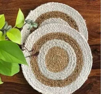 SIYA TEXTILES Round Pack of 2 Table Placemat