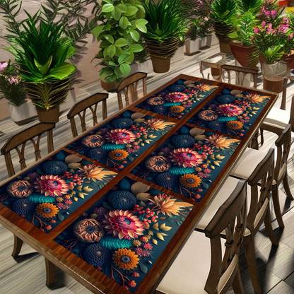 LooMantha Rectangular Pack of 6 Table Placemat