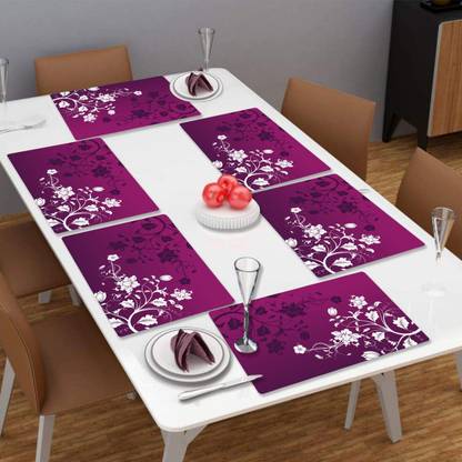LooMantha Rectangular Pack of 6 Table Placemat