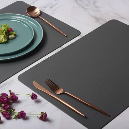 harimart Rectangular Pack of 1 Table Placemat (Grey, Rubber) harimart Rectangular Pack of 1 Table Placemat (Grey, Rubber)