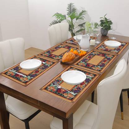 PRAKARTIK Rectangular Pack of 6 Table Placemat