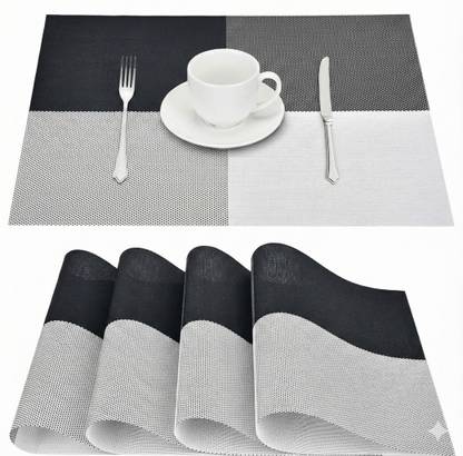 Glosstiy Glam Rectangular Pack of 4 Table Placemat
