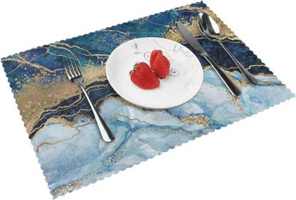 DARSHANAM WORLD Rectangular Pack of 6 Table Placemat