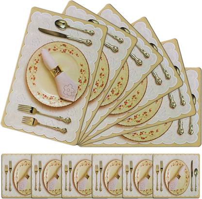 KUBER INDUSTRIES Rectangular Pack of 6 Table Placemat