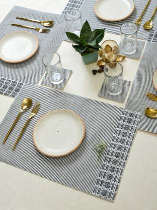 RATAN CART Rectangular Pack of 4 Table Placemat