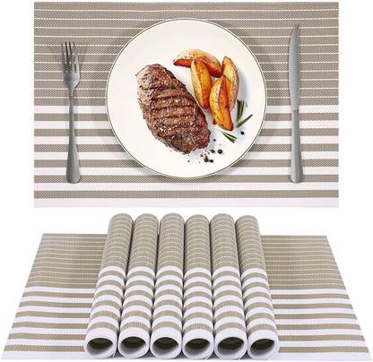 CASA FURNISHING Rectangular Pack of 6 Table Placemat