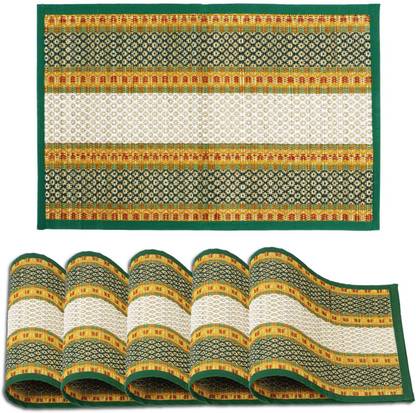 MAMAJI TECH SOLUTION Square Pack of 6 Table Placemat