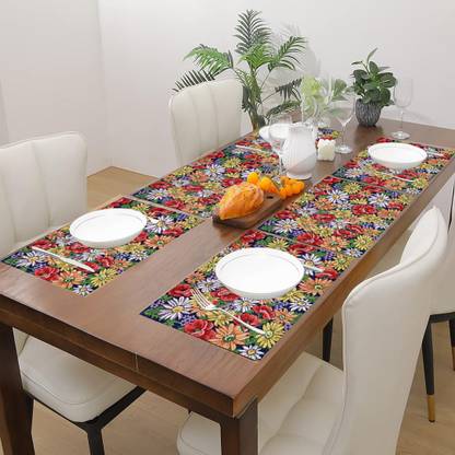 PRAKARTIK Rectangular Pack of 6 Table Placemat