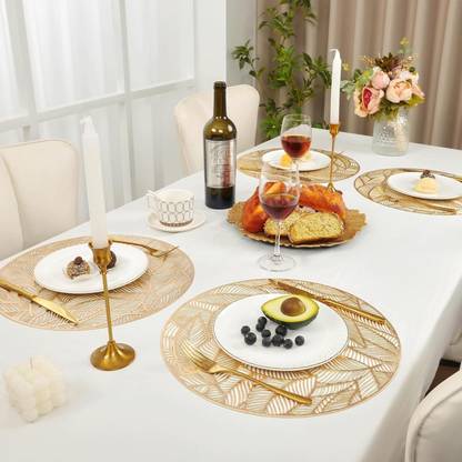 Dakshya Industries Round Pack of 4 Table Placemat