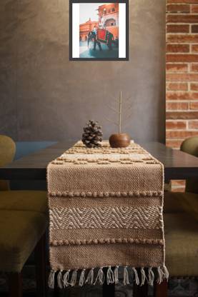POSHREYA Brown 182.88 cm Table Runner