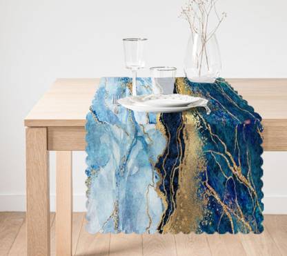 DARSHANAM WORLD Blue 152 cm Table Runner