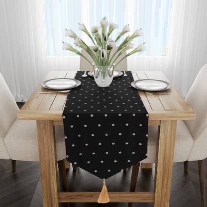 Sugarchic Black 185 cm Reversible Table Runner