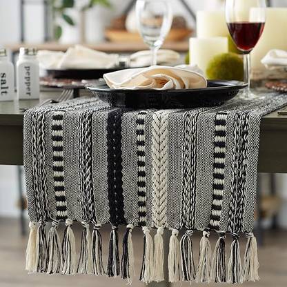 YDHEK CREATIONS Black 72 cm Table Runner