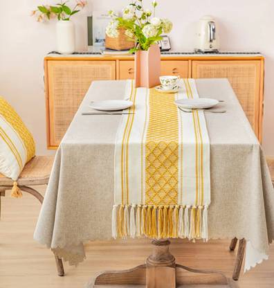 North Field Yellow, White 182 cm Reversible Table Runner