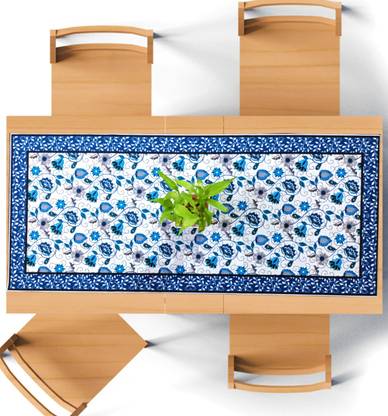 Clothloom Blue, White 91 cm Table Runner