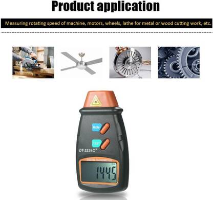 Real Instruments DT-2234C+ Digital Non Contact Laser Rpm Tachometer Photo Testing Speed Meter Non Contact Tachometer