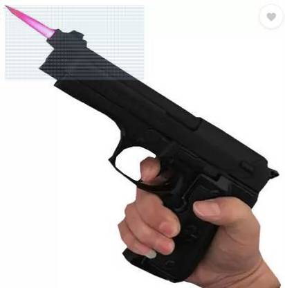 WBD 14 CM small size gun lighter Steel Gas Lighter (Black, Pack of 1) Taging Gun