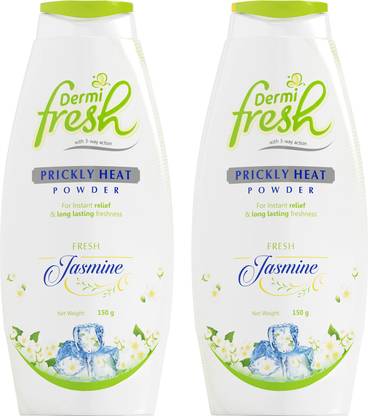 DERMIFRESH Prickly Heat Talcum Powder for Instant Cooling - Jasmine Fragrance