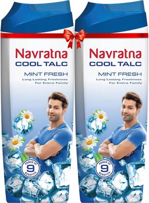 Navratna Mint Fresh Cool Talc|Instant cooling relief|long-lasting effect