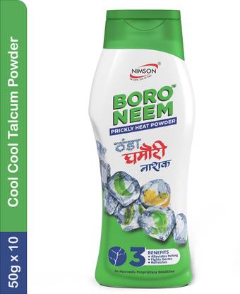 Nimson Boro Neem Cool Talc Ghamori Nashak Prickly Heat Talcum Powder for Summer Pack 10