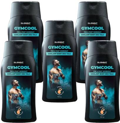 Elemnt Sports Science Gymcool Prickly Heat Powder – Cooling, sweat control & freshness(Pack of 5)