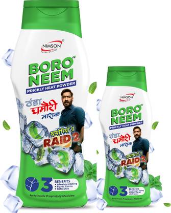 Nimson Boro Neem Cool Talc Prickly Heat Relief Talcum Powder For Women & Men 300 + 150g