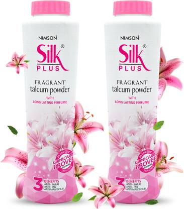 Nimson Silk Plus Fragrant Talcum Powder with Long Lasting Perfume Cool Talc Anti Tan