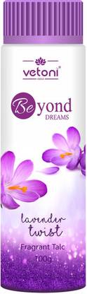 VETONI Beyond Dreams Lavender Twist Talc Powder for Men & Women