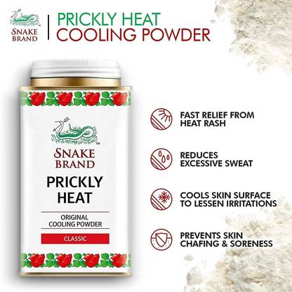 Snake Brand Original Classic Prickly Heat Cooling Powder Imported 140 GM