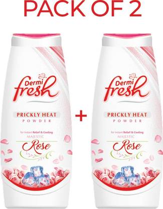 DERMIFRESH Prickly Heat Powder - Rose(Pack of 2)