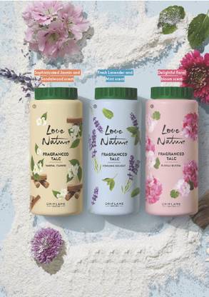 Oriflame LN FRAGRANCED TALC SANDAL CARESS, COOLING DELIGHT & FLORAM BLOOM (100g each)