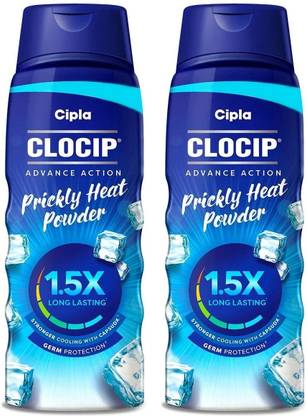 Cipla Clocip Advance Action Prickly Heat Powder (150g, Pack of 2)