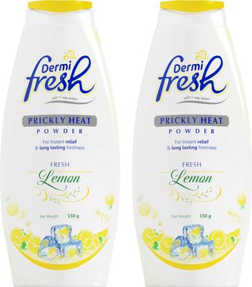 DERMIFRESH Prickly Heat Talcum Powder for Instant Cooling - Lemon