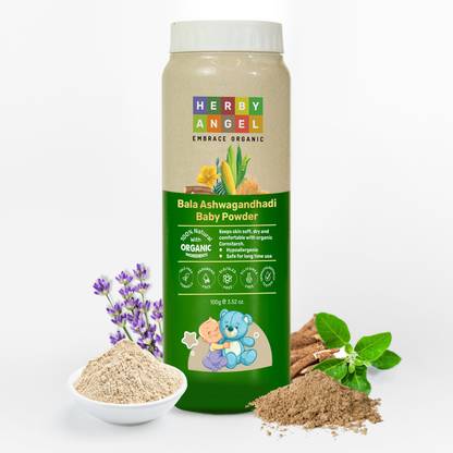 HERBY ANGEL Talc-Free Baby Powder | Rapidly Absorbs Moisture & Keeps Skin Fresh