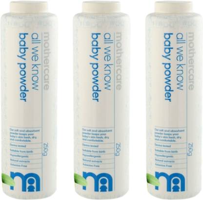 Mothercare ALL WE KNOW BABY POWDER 250G EACH (PACK-3)