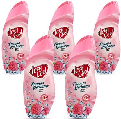 ICEY COOL Rose Herbal Cool Talcum Powder | Relief from Rashes & Prickly Heat