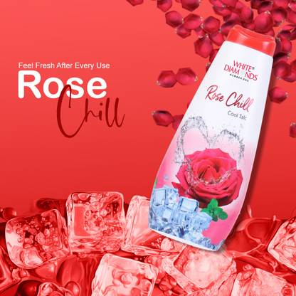 White Diamonds Rose Chill Talc | Ice Cool & Refreshing Powder | Soft, Smooth & Fragrant Skin