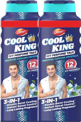 Dabur Cool King Icy Perfume Talc | Instant Sweat Control | Upto 12hrs of Icy Freshness