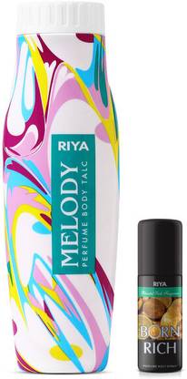 RIYA Perfume Body Talc 300 Gram With 40 ML Born Rich Deodorant