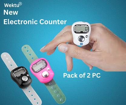 WEKTU Digital Tally Counter/5Digit/2PC/Multipurpose Use/Maala Jaap/Counting Machine/21 Digital Tally Counter