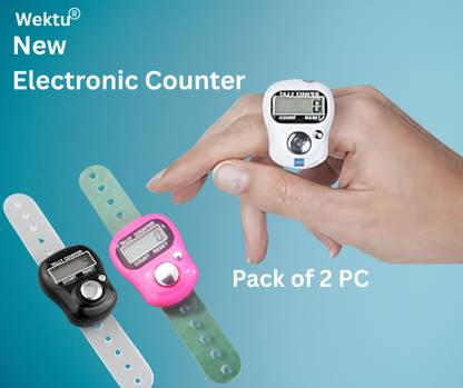 WEKTU Digital Tally Counter/5Digit/2PC/Multipurpose Use/Maala Jaap/Counting Machine/12 Digital Tally Counter