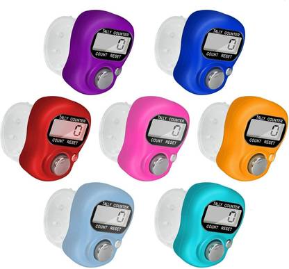 DSTECHBAR Tally Counter Digital Finger Counter Number Lap Tracker Multicolor Pack of 7pc Digital Tally Counter