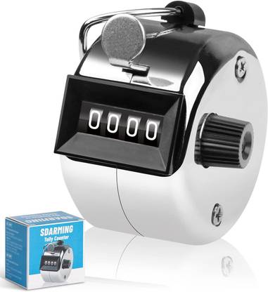 Syco Style Tally Counter, 4-Digit Clicker Counter, Metal Hand Tally Counters Analog Tally Counter