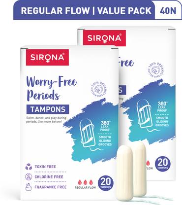 SIRONA Ultra Soft Non Applicator Tampons for Regular Flow Tampons