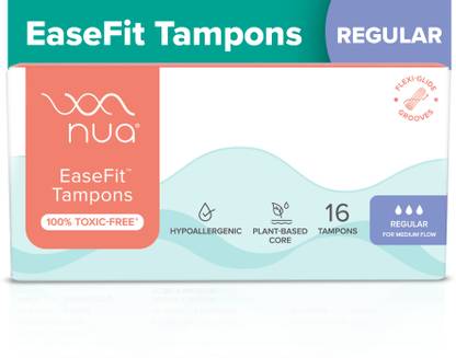 Nua EaseFit Tampons for Medium Flow | 16 Tampons | Gynaecologically Tested Tampons