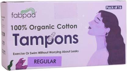 FabPad 100% organic cotton tampons without applicators (Regular 6-9 g) Tampons