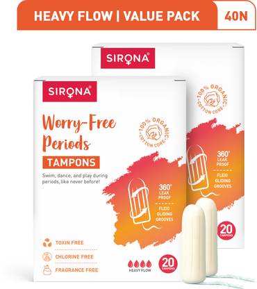 SIRONA Ultra Soft Non Applicator Tampons for Heavy Flow Tampons