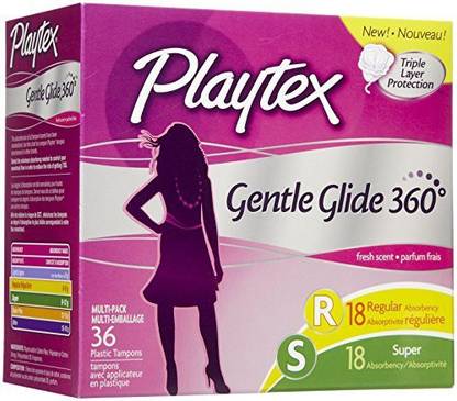 Playtex Gentle Glide 360 Tampons, Fresh Scent - Regular/Super - 36 ct Tampons